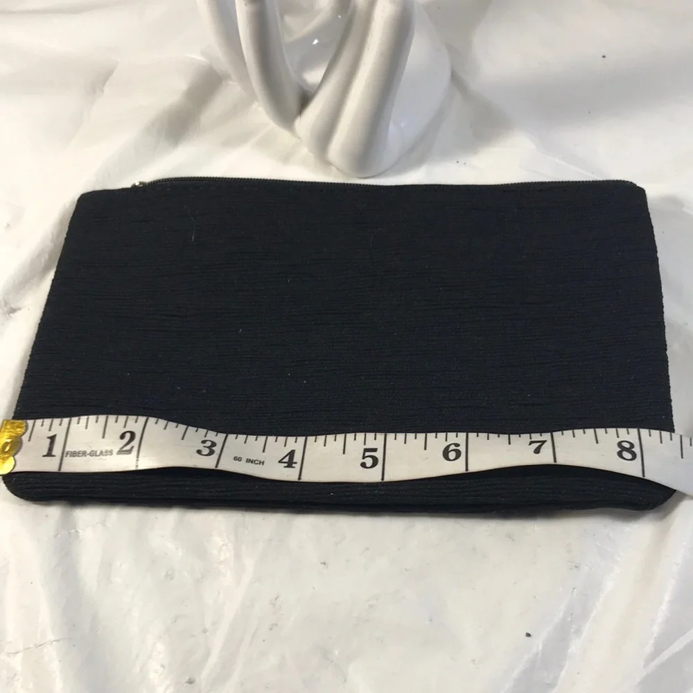 Black Giorgio Armani My Way Textured Clutch Purse Travel Cosmetics Bag NWOT